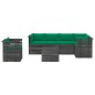 vidaXL Muebles de palets para jardín 7 pzas cojines madera maciza pino vidaXL Muebles de palets para jardín 7 pzas cojines madera maciza pino