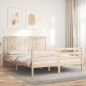 vidaXL Estructura de cama con cabecero madera maciza 160x200 cm vidaXL Estructura de cama con cabecero madera maciza 160x200 cm