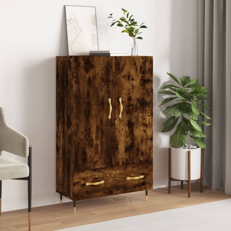 vidaXL Aparador alto madera de ingeniería roble ahumado 69,5x31x115 cm