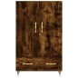 vidaXL Aparador alto madera de ingeniería roble ahumado 69,5x31x115 cm vidaXL Aparador alto madera de ingeniería roble ahumado 69,5x31x115 cm