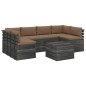 vidaXL Muebles de palets para jardín 7 pzas cojines madera maciza pino vidaXL Muebles de palets para jardín 7 pzas cojines madera maciza pino
