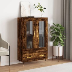 vidaXL Aparador alto madera de ingeniería roble ahumado 69,5x31x115 cm