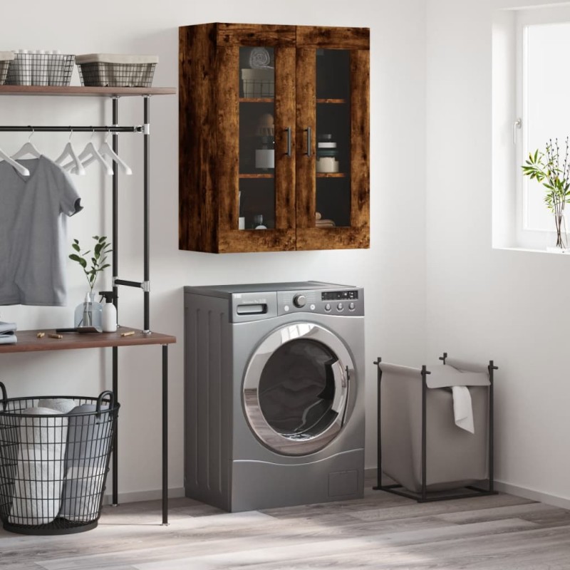 vidaXL Armario de pared roble ahumado 69,5x34x90 cm vidaXL Armario de pared roble ahumado 69,5x34x90 cm