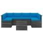 vidaXL Muebles de palets para jardín 7 pzas cojines madera maciza pino vidaXL Muebles de palets para jardín 7 pzas cojines madera maciza pino