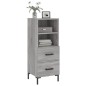 vidaXL Aparador madera de ingeniería gris Sonoma 34,5x34x90 cm vidaXL Aparador madera de ingeniería gris Sonoma 34,5x34x90 cm