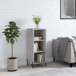 vidaXL Aparador de madera de ingeniería gris Sonoma 34,5x32,5x90 cm