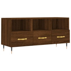 vidaXL Mueble de TV madera de ingeniería marrón roble 102x36x50 cm
