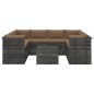 vidaXL Muebles de palets para jardín 9 pzas cojines madera maciza pino vidaXL Muebles de palets para jardín 9 pzas cojines madera maciza pino