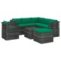 vidaXL Muebles de palets para jardín 8 pzas cojines madera maciza pino