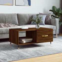 vidaXL Mesa de centro madera contrachapada roble marrón 90x50x40 cm