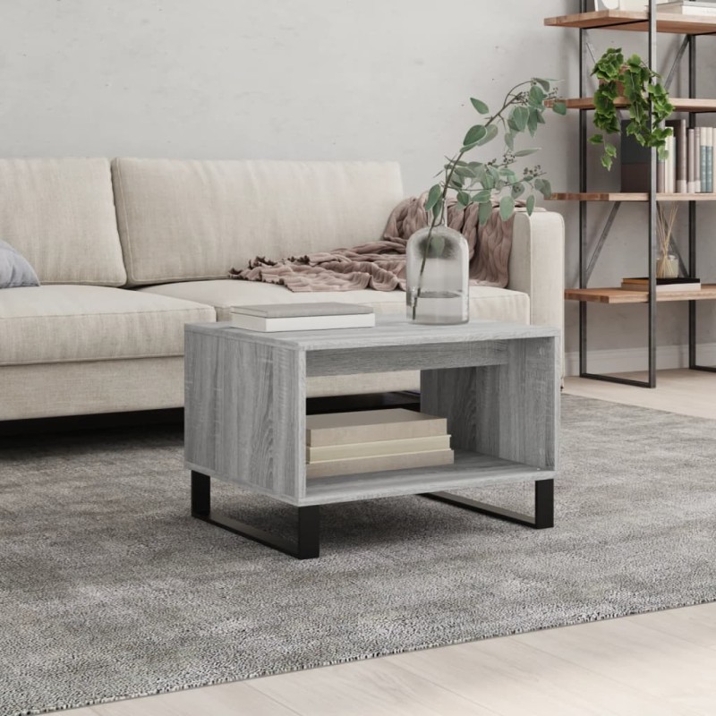 vidaXL Mesa de centro madera de ingeniería gris Sonoma 60x50x40 cm vidaXL Mesa de centro madera de ingeniería gris Sonoma 60x50x40 cm