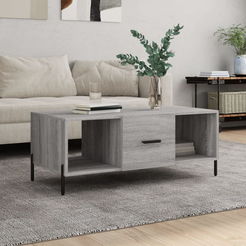 vidaXL Mesa de centro madera contrachapada gris Sonoma 102x50x40 cm vidaXL Mesa de centro madera contrachapada gris Sonoma 102x50x40 cm
