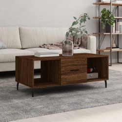 vidaXL Mesa de centro madera contrachapada roble marrón 102x50x40 cm