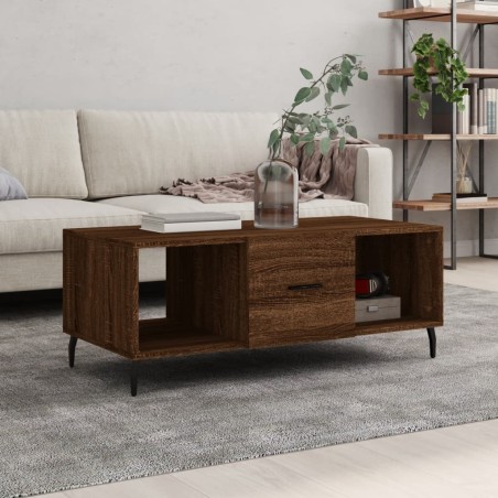 vidaXL Mesa de centro madera contrachapada roble marrón 102x50x40 cm