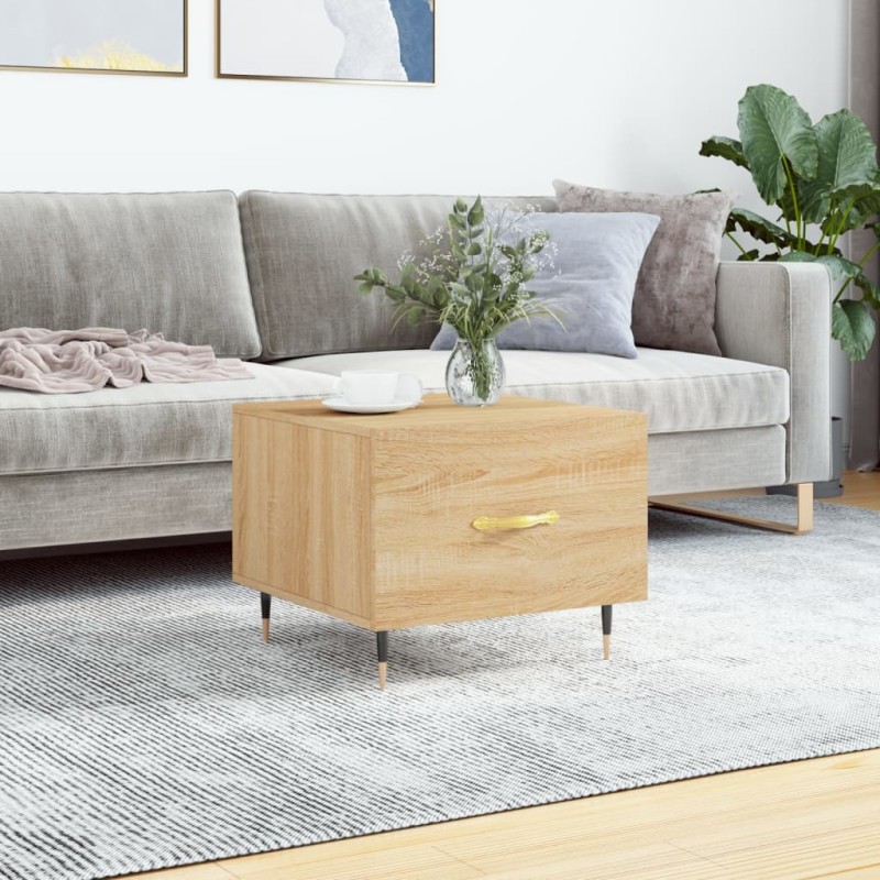 vidaXL Mesa de centro madera contrachapada roble Sonoma 50x50x40 cm vidaXL Mesa de centro madera contrachapada roble Sonoma 50x50x40 cm