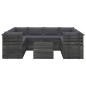 vidaXL Muebles de palets para jardín 9 pzas cojines madera maciza pino vidaXL Muebles de palets para jardín 9 pzas cojines madera maciza pino
