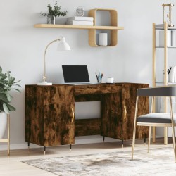vidaXL Escritorio madera de ingeniería roble ahumado 140x50x75 cm