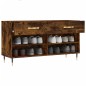 vidaXL Banco zapatero madera de ingeniería roble ahumado 102x35x55 cm vidaXL Banco zapatero madera de ingeniería roble ahumado 102x35x55 cm