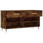 vidaXL Banco zapatero madera de ingeniería roble ahumado 102x35x55 cm vidaXL Banco zapatero madera de ingeniería roble ahumado 102x35x55 cm