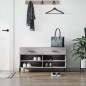vidaXL Banco zapatero madera de ingeniería gris Sonoma 102x35x55 cm