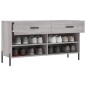 vidaXL Banco zapatero madera de ingeniería gris Sonoma 102x35x55 cm