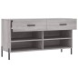 vidaXL Banco zapatero madera de ingeniería gris Sonoma 102x35x55 cm