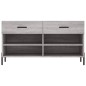vidaXL Banco zapatero madera de ingeniería gris Sonoma 102x35x55 cm