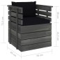 vidaXL Muebles de palets para jardín 7 pzas cojines madera maciza pino vidaXL Muebles de palets para jardín 7 pzas cojines madera maciza pino