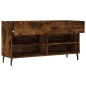 vidaXL Banco zapatero madera de ingeniería roble ahumado 102x35x55 cm