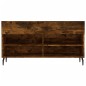 vidaXL Banco zapatero madera de ingeniería roble ahumado 102x35x55 cm