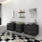 vidaXL Conjunto de muebles de baño con lavabo y grifo 9 piezas negro vidaXL Conjunto de muebles de baño con lavabo y grifo 9 piezas negro
