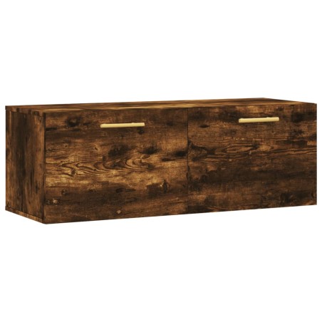 vidaXL Armario de pared madera ingeniería roble ahumado 100x36,5x35 cm