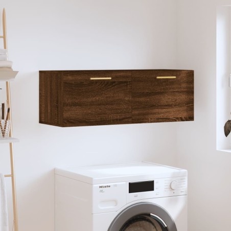 vidaXL Armario de pared madera ingeniería marrón roble 100x36,5x35 cm