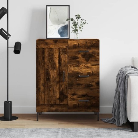 vidaXL Aparador de madera de ingeniería roble ahumado 69,5x34x90 cm