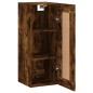 vidaXL Armario de pared madera ingeniería roble ahumado 34,5x34x90 cm