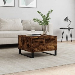 vidaXL Mesa de centro madera contrachapada roble ahumado 55x55x36,5 cm