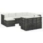 vidaXL Muebles de palets de jardín 10 pzas cojines madera maciza pino vidaXL Muebles de palets de jardín 10 pzas cojines madera maciza pino
