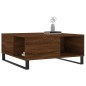 vidaXL Mesa de centro madera contrachapada roble marrón 80x80x36,5 cm