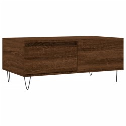 vidaXL Mesa de centro madera contrachapada marrón roble 90x50x36,5 cm