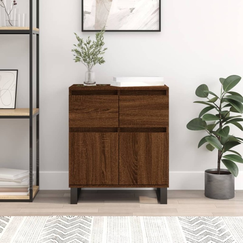 vidaXL Aparador madera contrachapada marrón roble 60x35x70 cm vidaXL Aparador madera contrachapada marrón roble 60x35x70 cm