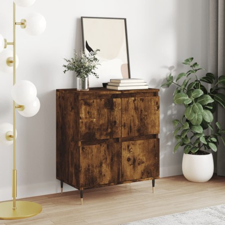 vidaXL Aparador madera contrachapada color roble ahumado 60x35x70 cm
