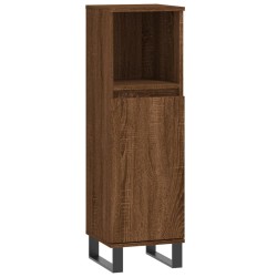 vidaXL Armario de baño madera contrachapada marrón roble 30x30x100 cm