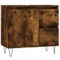 vidaXL Armario de baño madera contrachapada roble ahumado 65x33x60 cm