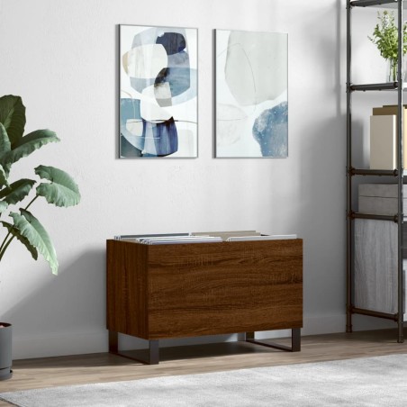 vidaXL Mueble discos madera contrachapada roble marrón 74,5x38x48 cm