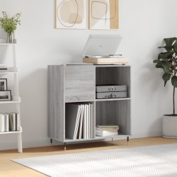 vidaXL Mueble discos madera contrachapada gris Sonoma 84,5x38x89 cm