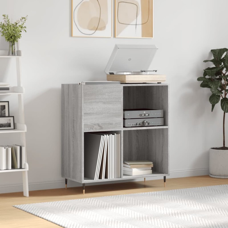 vidaXL Mueble discos madera contrachapada gris Sonoma 84,5x38x89 cm vidaXL Mueble discos madera contrachapada gris Sonoma 84,5x38x89 cm
