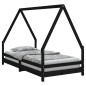 vidaXL Estructura de cama para niños madera de pino negro 90x190 cm vidaXL Estructura de cama para niños madera de pino negro 90x190 cm
