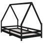 vidaXL Estructura de cama para niños madera de pino negro 90x190 cm vidaXL Estructura de cama para niños madera de pino negro 90x190 cm