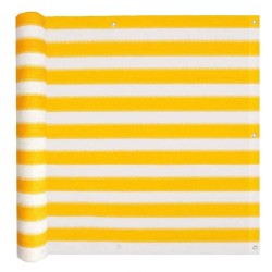 vidaXL Toldo para balcón HDPE 75x400 cm amarillo y blanco