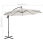 vidaXL Sombrilla voladiza con poste de acero 300 cm arena vidaXL Sombrilla voladiza con poste de acero 300 cm arena